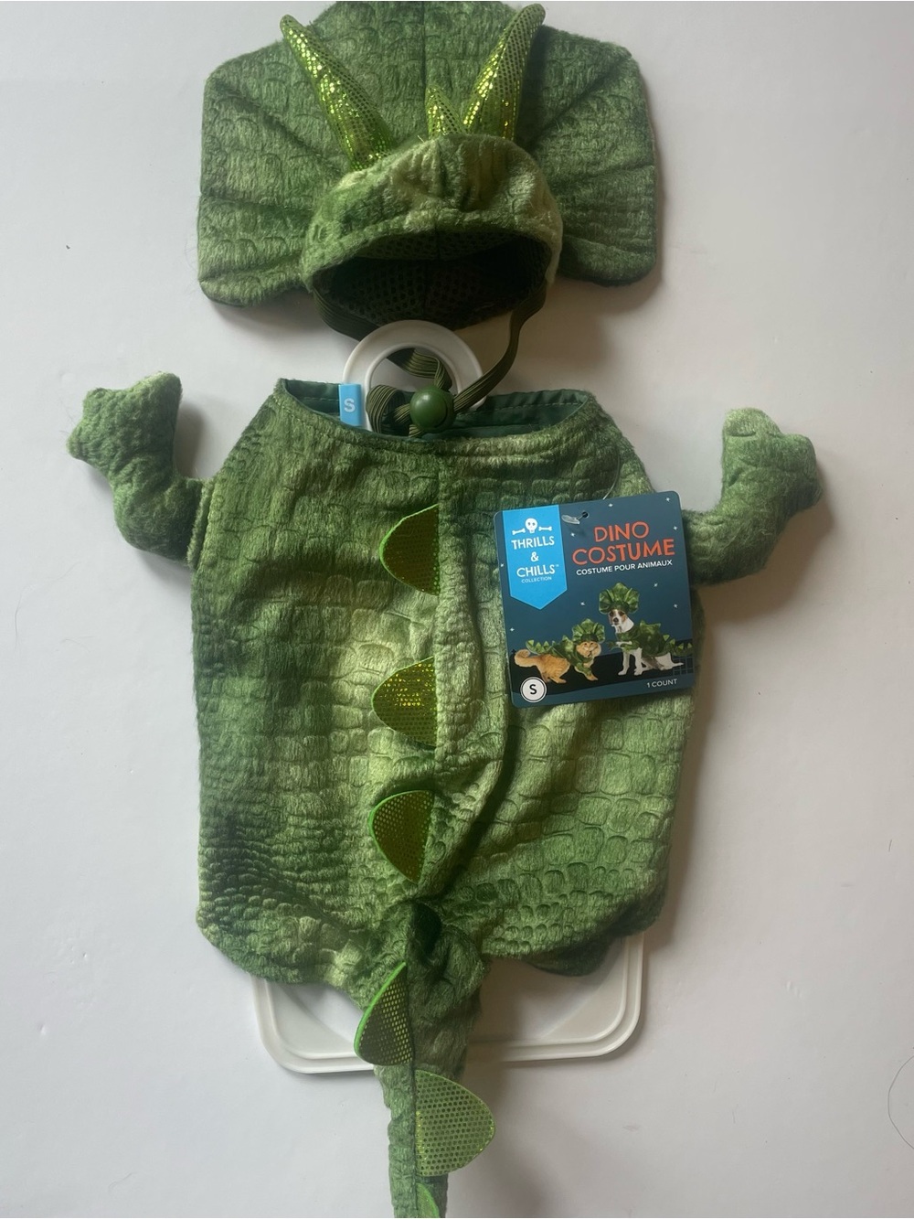 Thrills & Chills Pet Dino Costume Small Dinosaur Triceratops Dog Cat NWT
